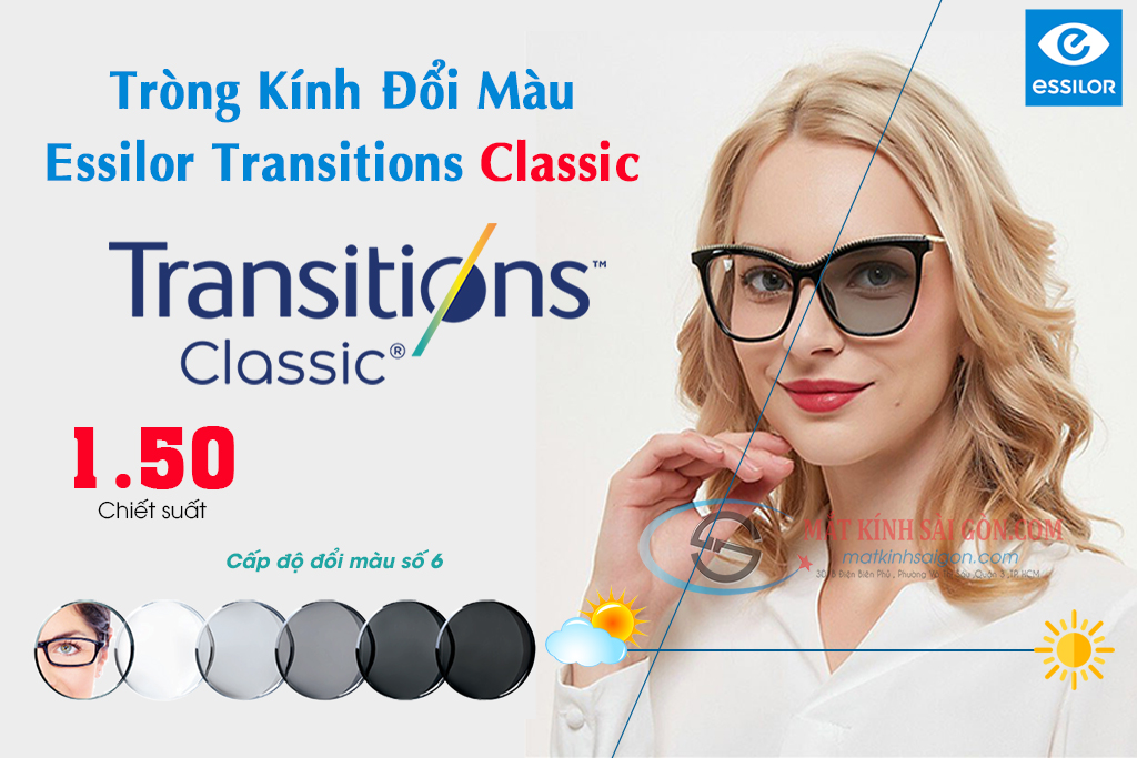 Tròng Kính Đổi Màu 1.50 Essilor Transitions Classic